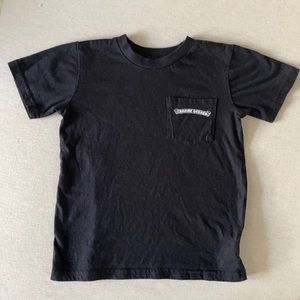CHROME HEARTS Kids Tee Shirt Black with white print. Size 8Y